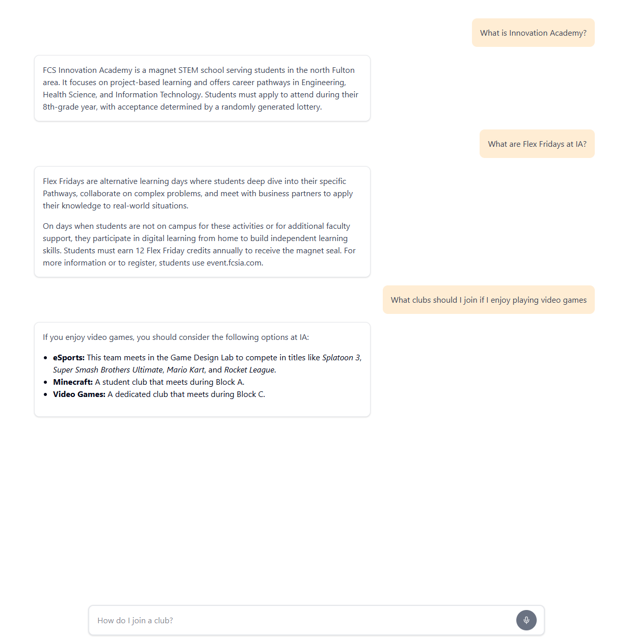 Waypoint Chat Interface